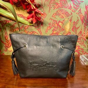 Coach Black Leather Bag Tassel sides